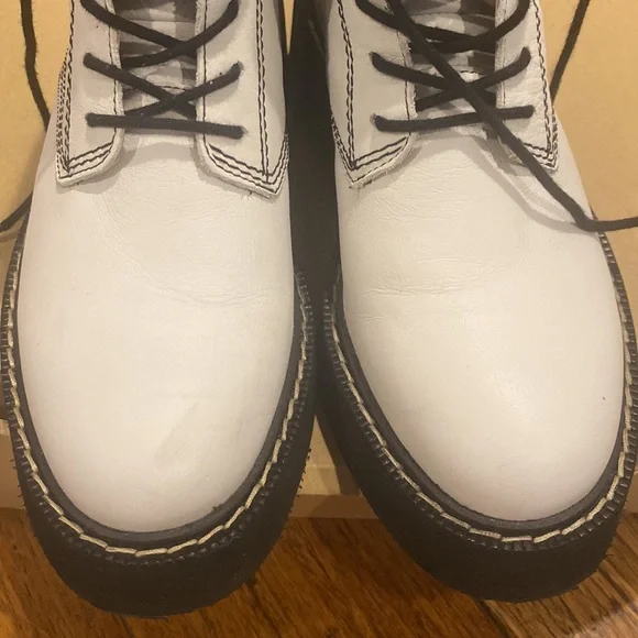 Zara white chunky lace up boots - Picture 8 of 9